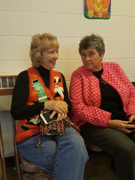 Eileen and Jane studying the class