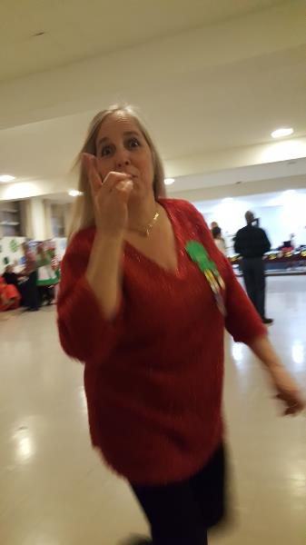 Sharon giving 'What for' to the hapless photograher